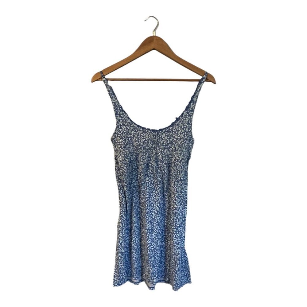 GAP Body Women's Mini Dress XS Blue Floral Spaghetti Strap Comfort Y2K